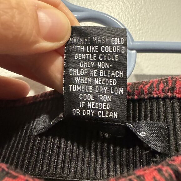 Olivia & Grace Stretch Pencil Skirt Black Red Abstract Print Office Women sz XL - Picture 3 of 5